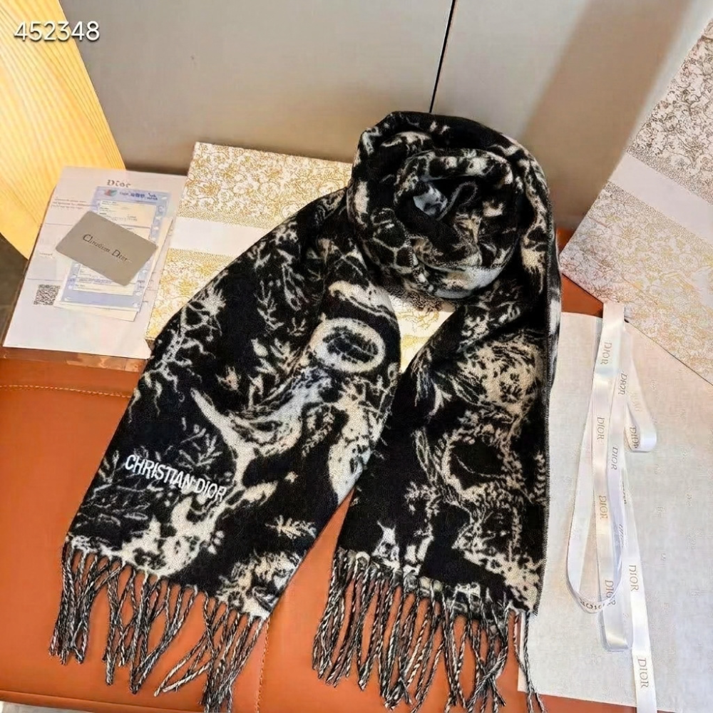 Lightweight Silk Twill Logo Scarf