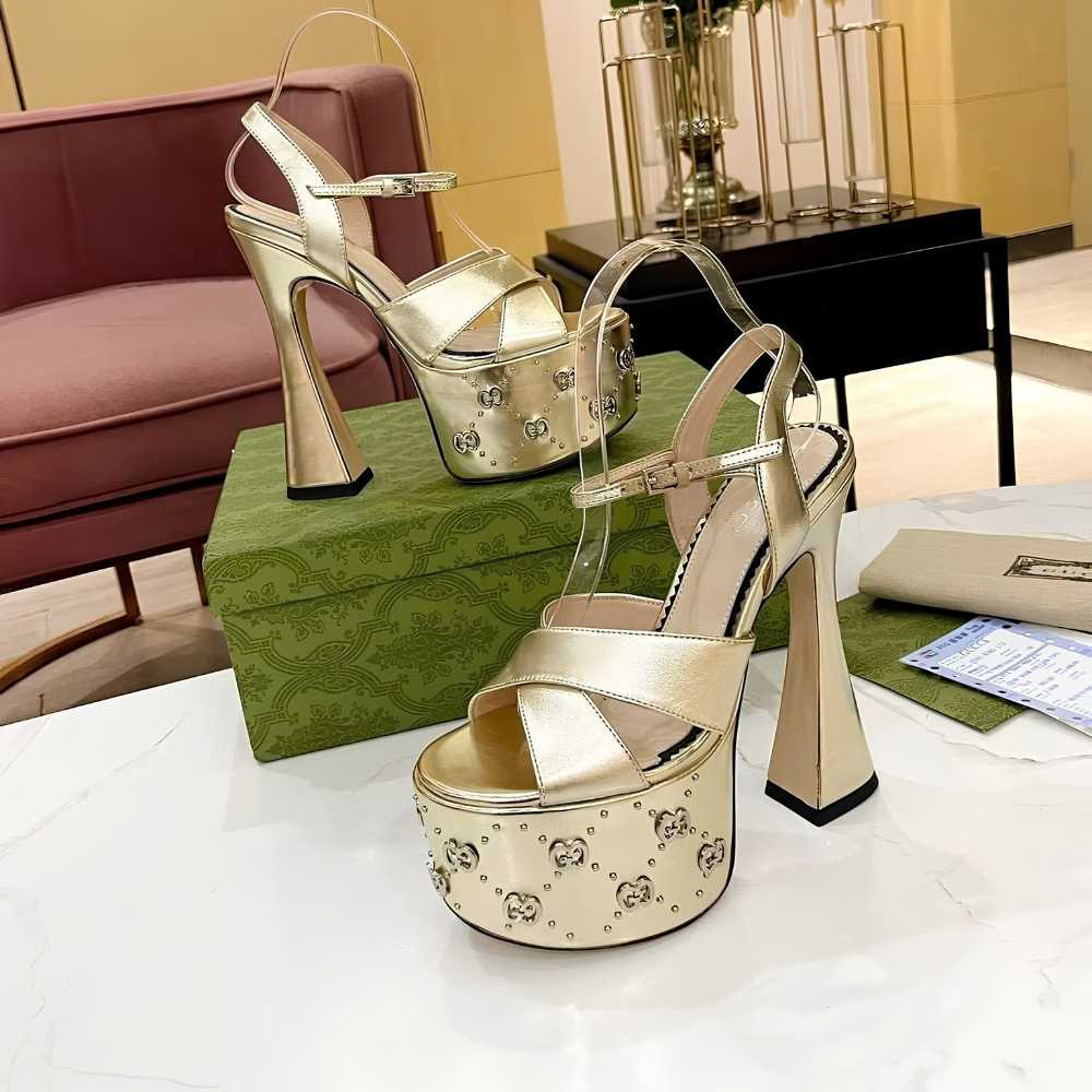 Gucci Janaya Interlocking G Stud Platform Sandal